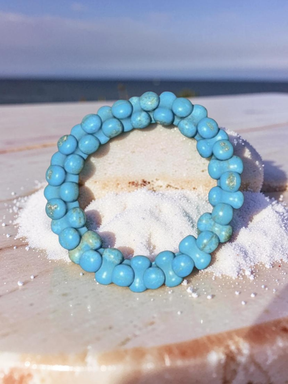 🛑 3 for $11 13.9mm magnesite Turquoise Bracelets